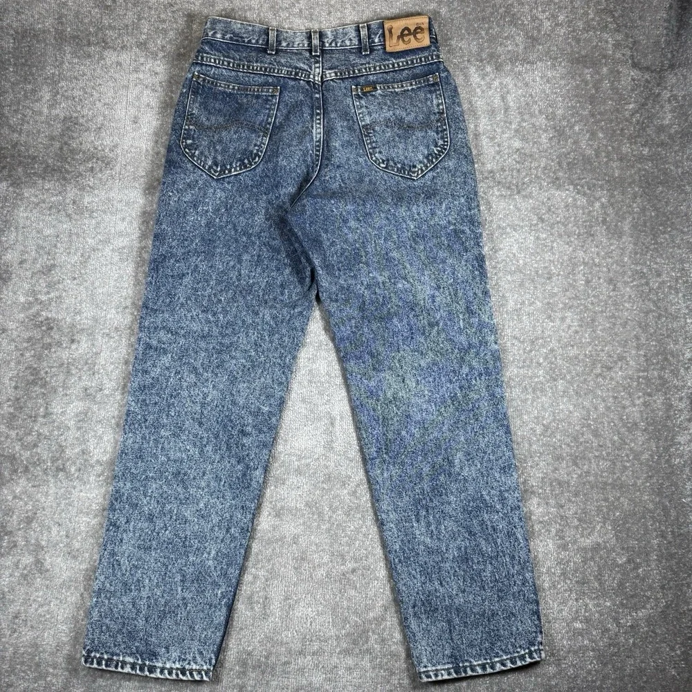 Vintage Lee Jeans Men's 33x30 Blue Denim Acid Washed USA Made